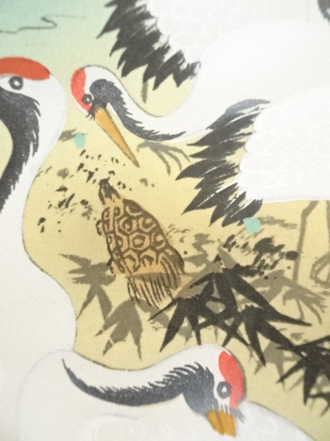 送料無料　吉祥肉筆明幅12選 高級絹本肉筆掛け軸 縁起物 共箱　★美品★ 道具 ] - 道具 祥山筆 二重橋と百鶴 肉筆絹本掛軸（共箱） | ネット